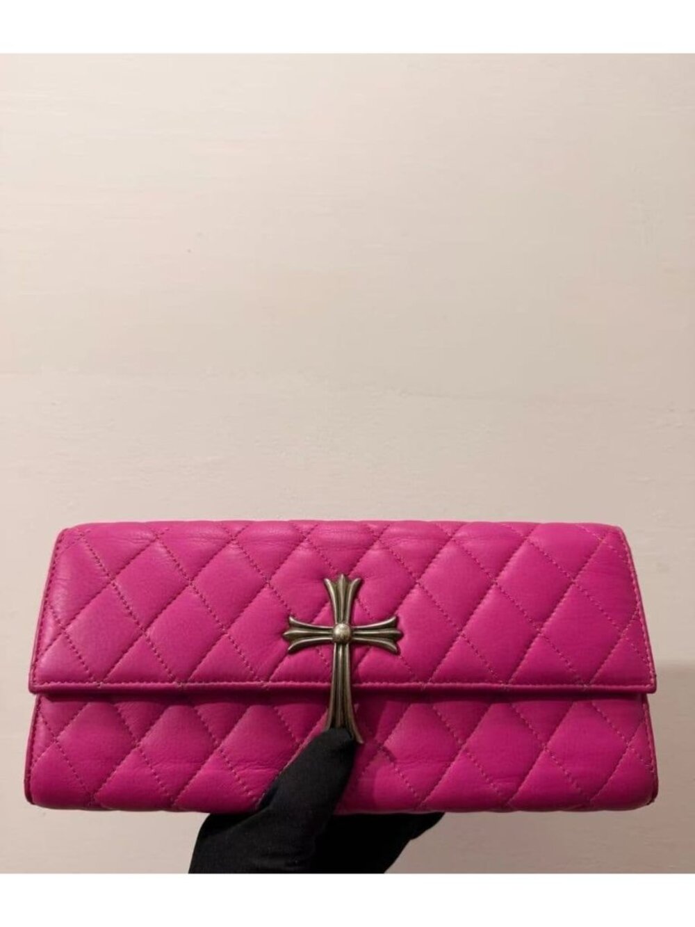 Chrome Hearts Cross Leather Clutch